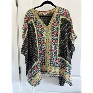 Johnny Was (OSFM) Boho Printed Tunic Top Loose Fit Oversized Layer Art to Wear
